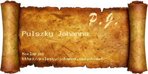 Pulszky Johanna névjegykártya